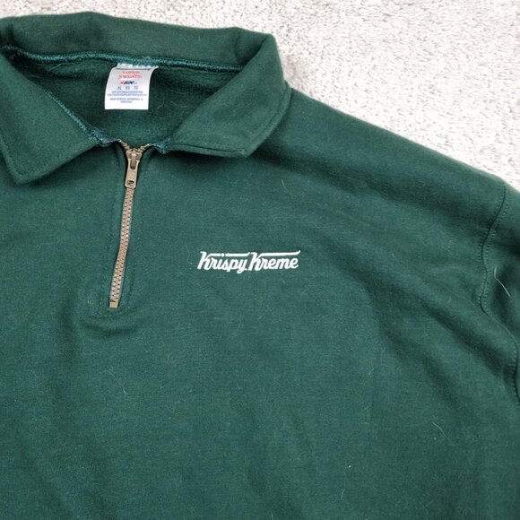 Vintage Y2K Krispy Kreme Doughnuts Promo Sweatshirt Size XL Staff Pullover Zip - Picture 3 of 7